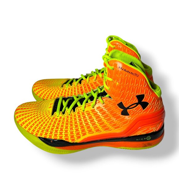 UNDER ARMOUR Men's 11.5 MICRO G DRIVE Clutch Fit Orange/Yellow/Black Basketball - Picture 3 of 11